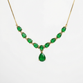 Colar em ouro 18k com esmeraldas e diamantes