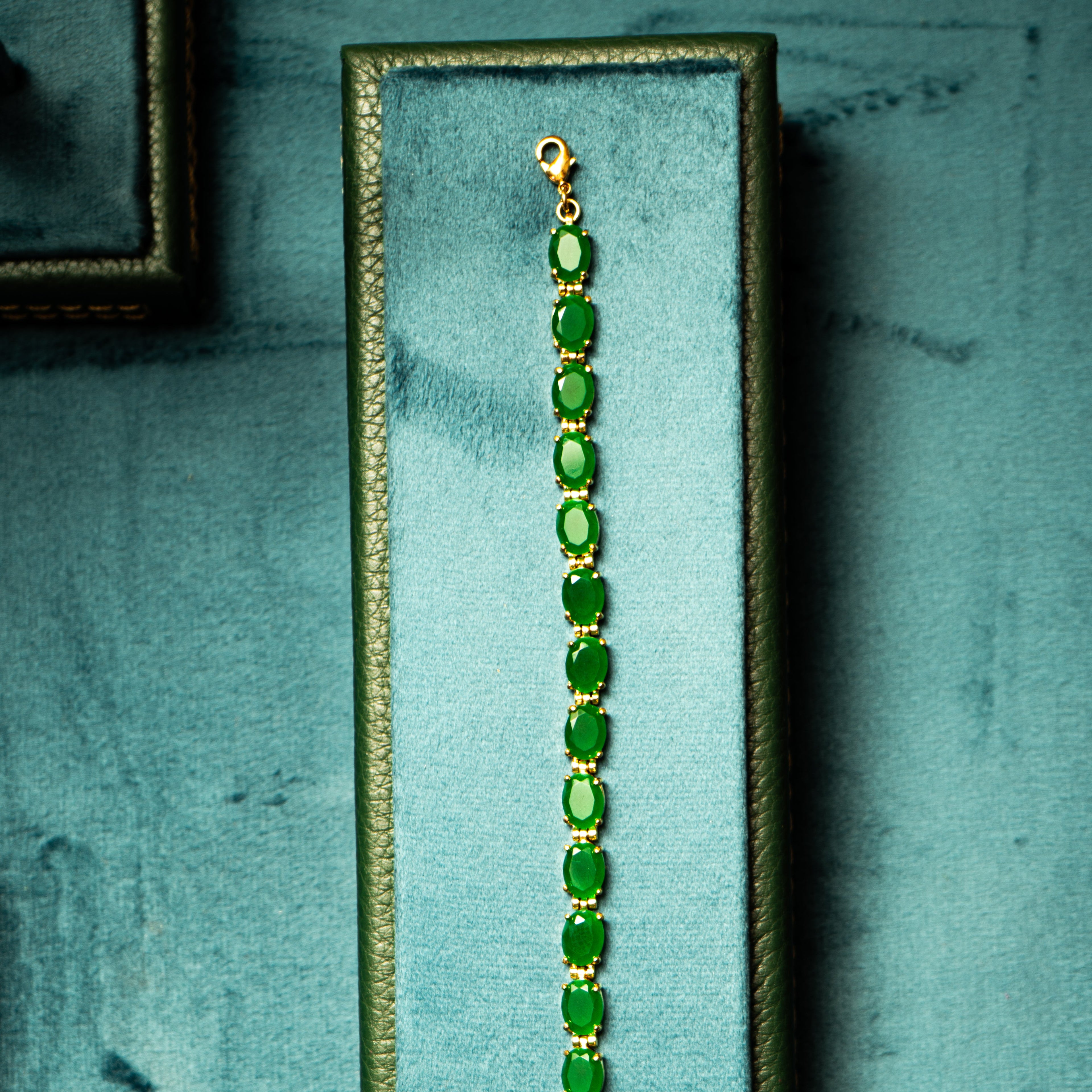 Pulseira de ouro 18k e esmeraldas