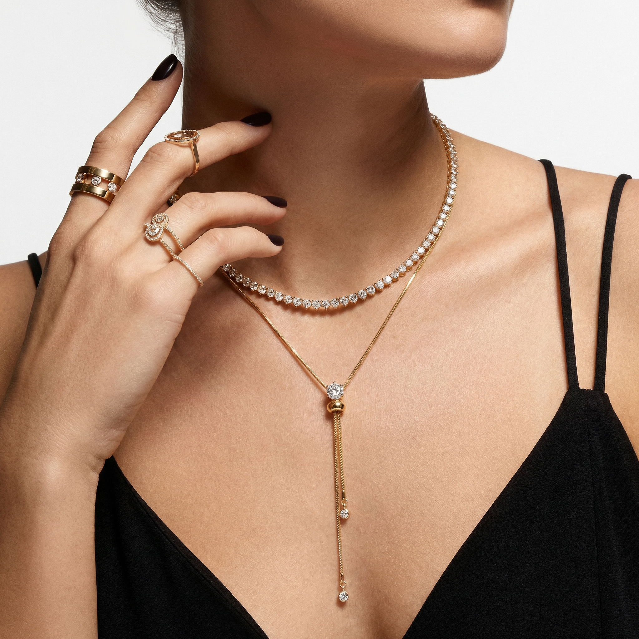 Colar em ouro amarelo 18K com diamantes