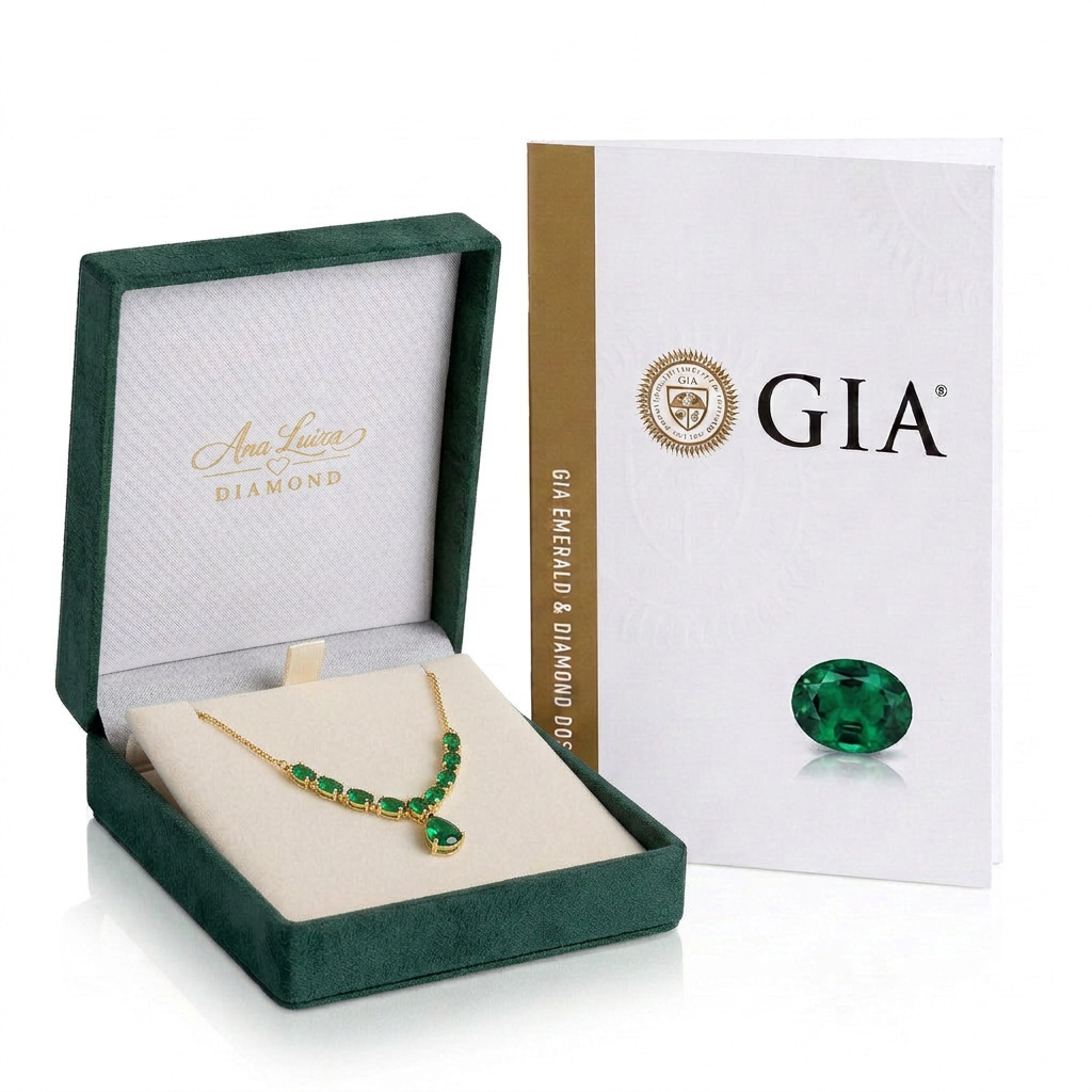 Colar em ouro 18k com esmeraldas e diamantes