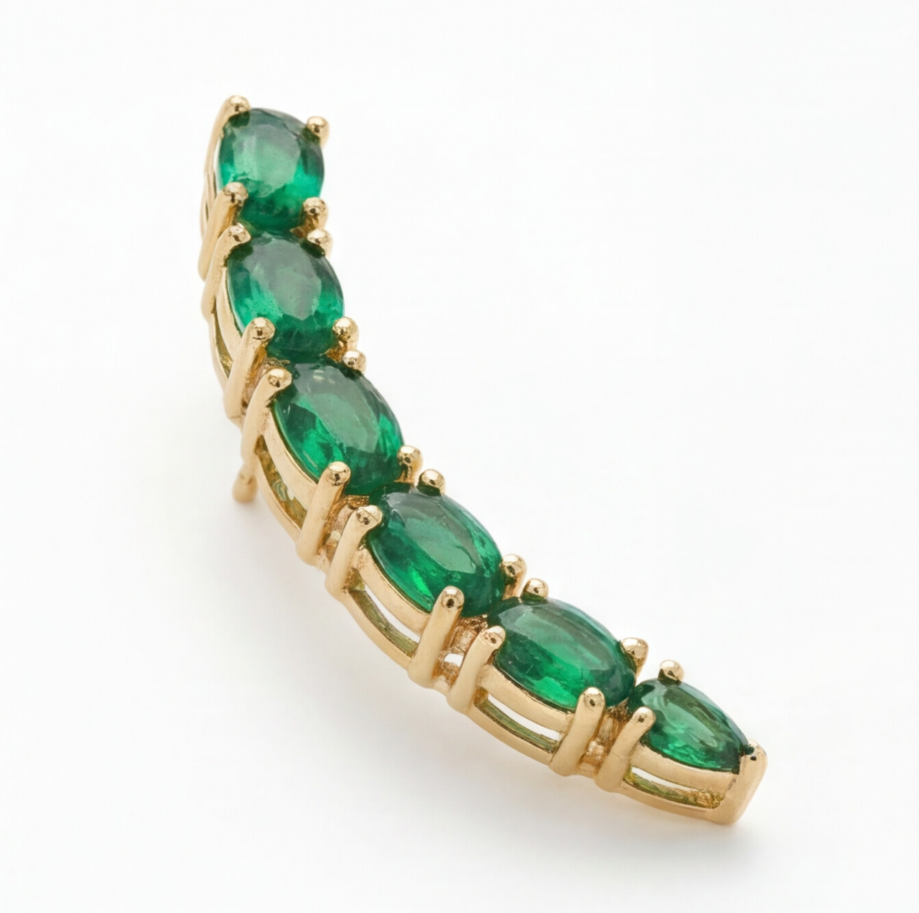 Brincos em ouro 18k e esmeraldas